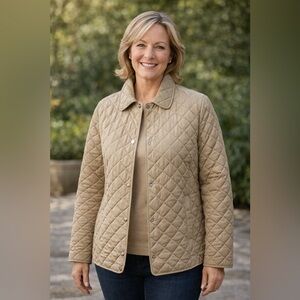 NWT Calvin Klein Beige Quilted Puffer Jacket size medium